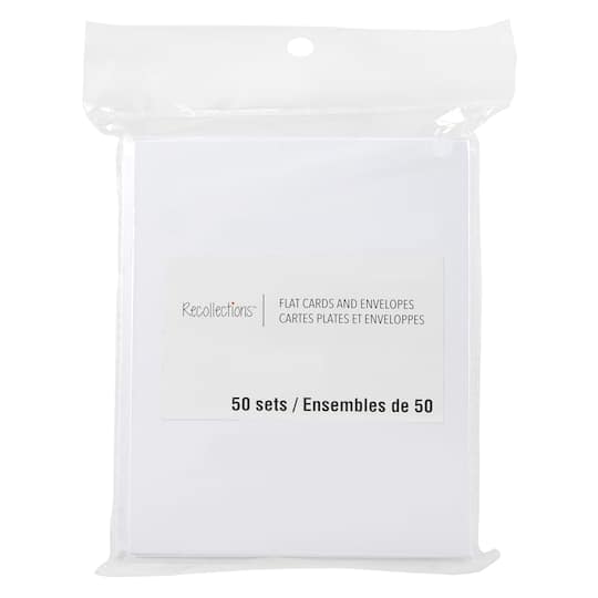 50 Sets of White Flat Cards & Envelopes by Recollections
